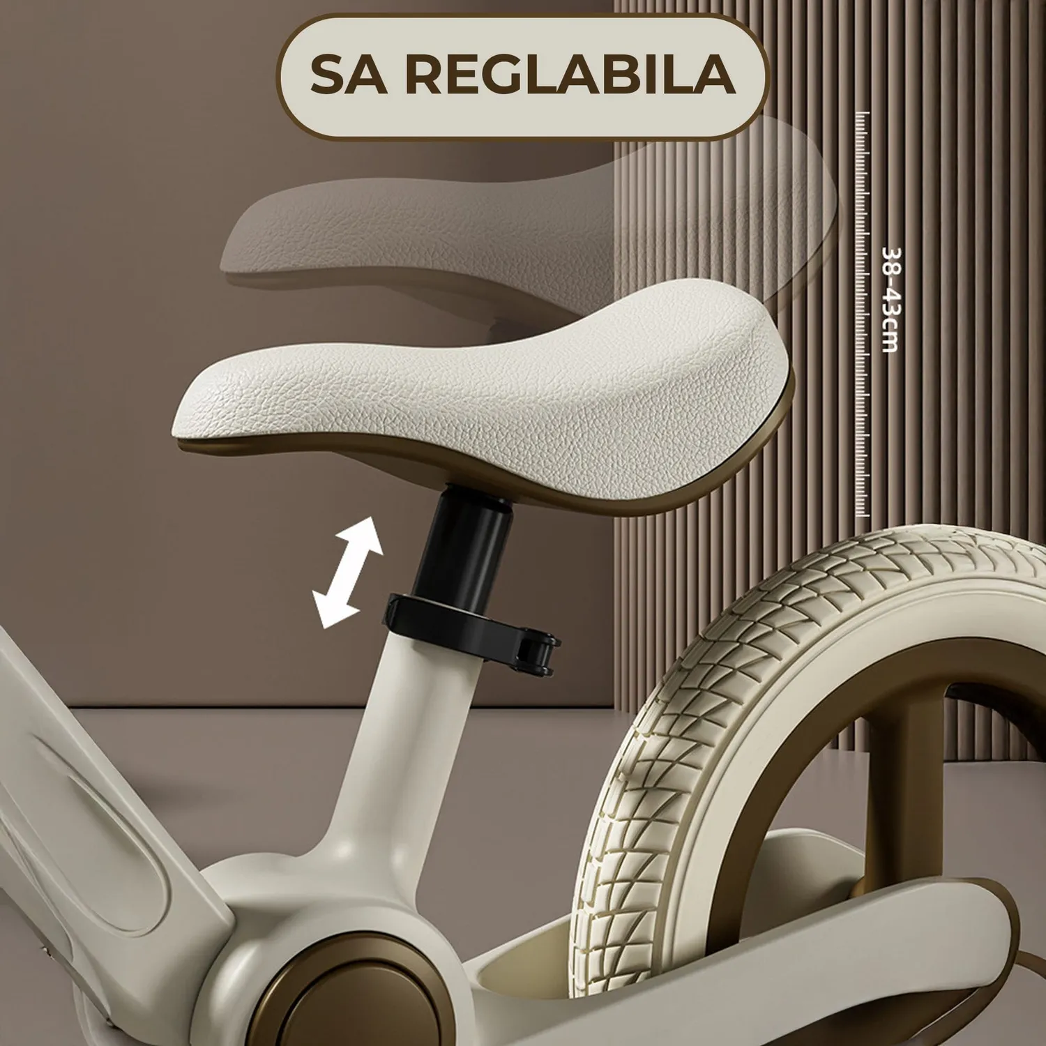 Timebox bicicleta echilibru copii 2-6 ani crem pliabila