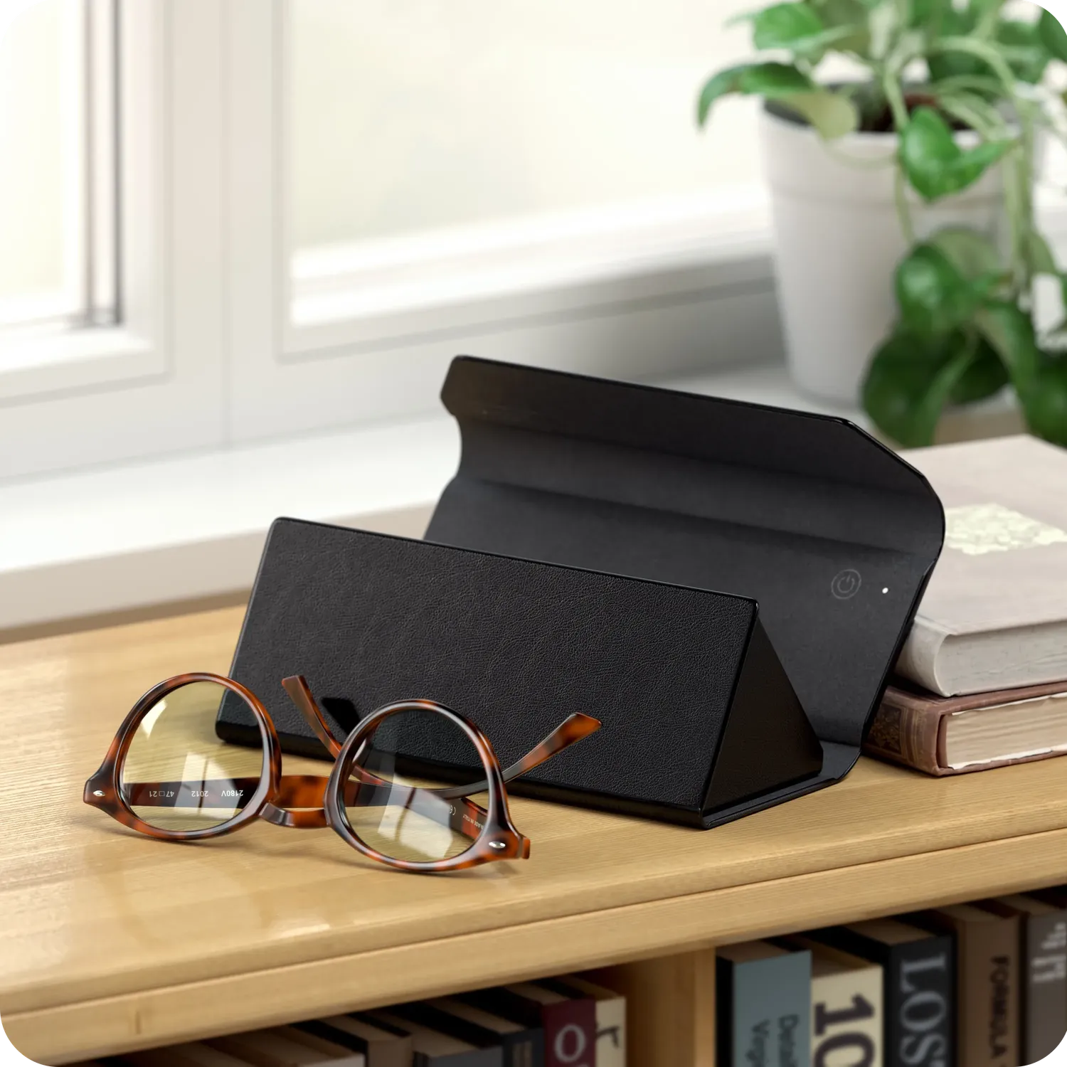Satechi FindAll toc ochelari piele vegana negru Find My