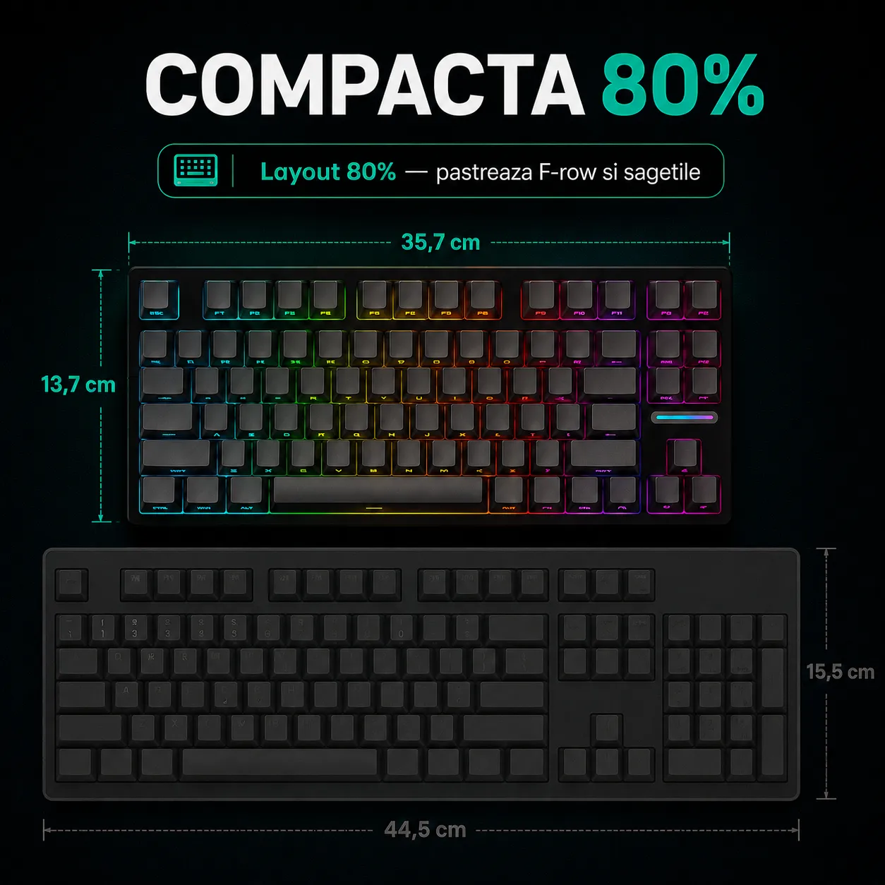 Timebox 80% Hot-Swap Gasket tastatură gaming wireless silențioasă
