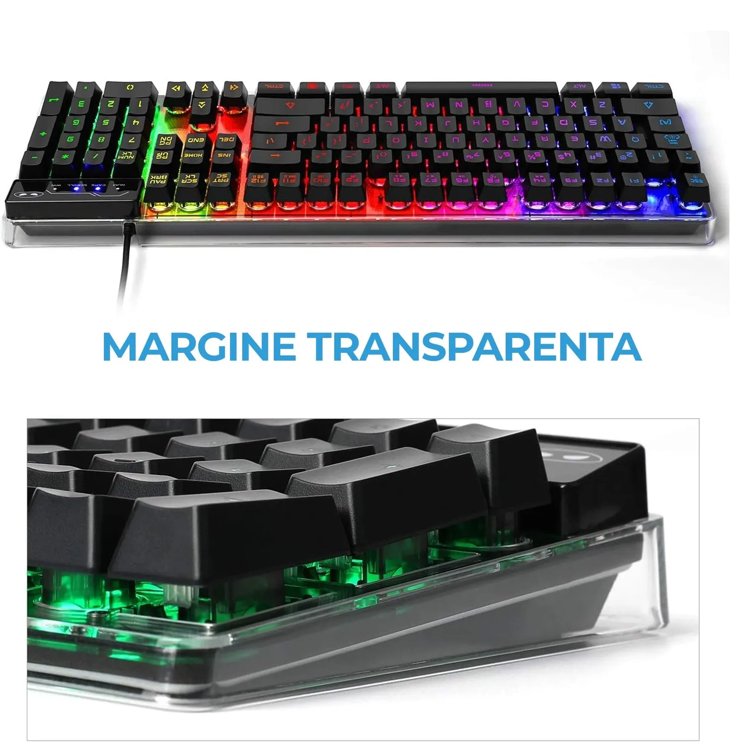 Timebox kit tastatură mouse gaming RGB 104 negru silențios
