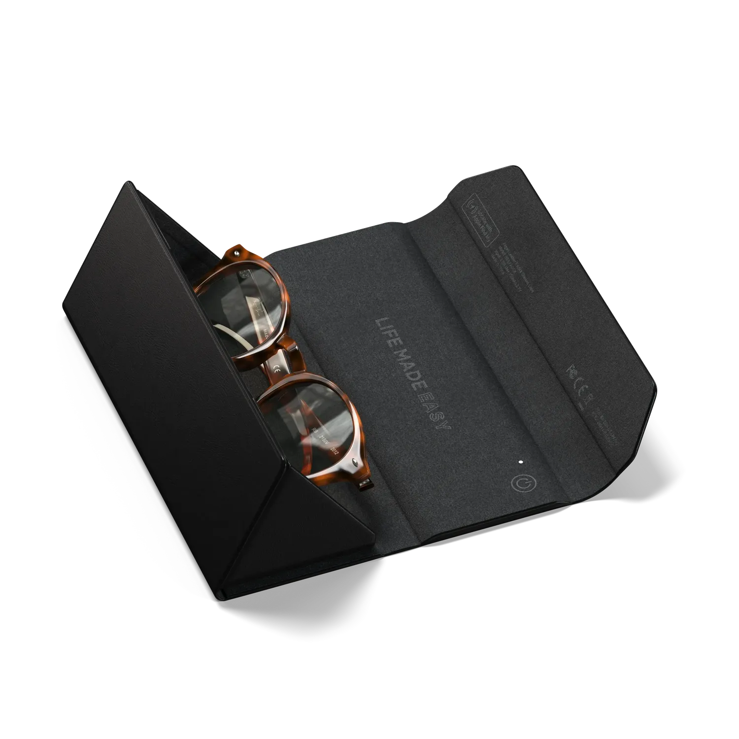 Satechi FindAll toc ochelari piele vegana negru Find My