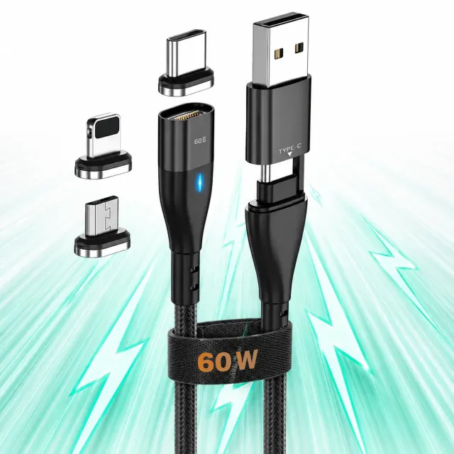 Timebox Cablu Date 6 in 1 60W 2m Magnetic USB