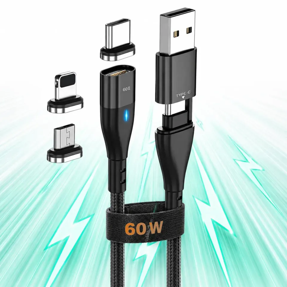 Timebox Cablu Date 6 in 1 60W 2m Magnetic USB