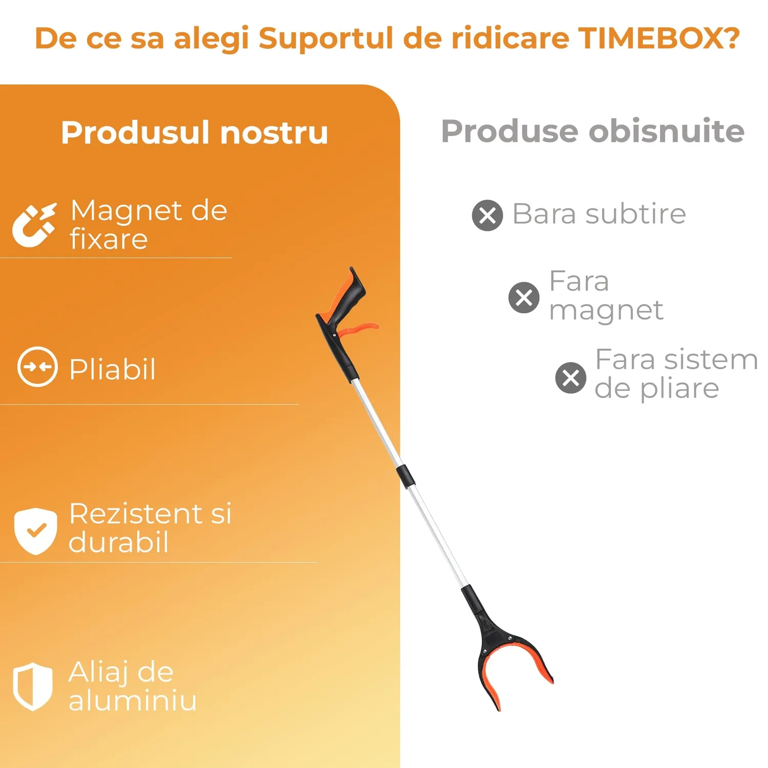 Timebox Cleste Pliabil Extensibil Aluminiu Portocaliu magnet