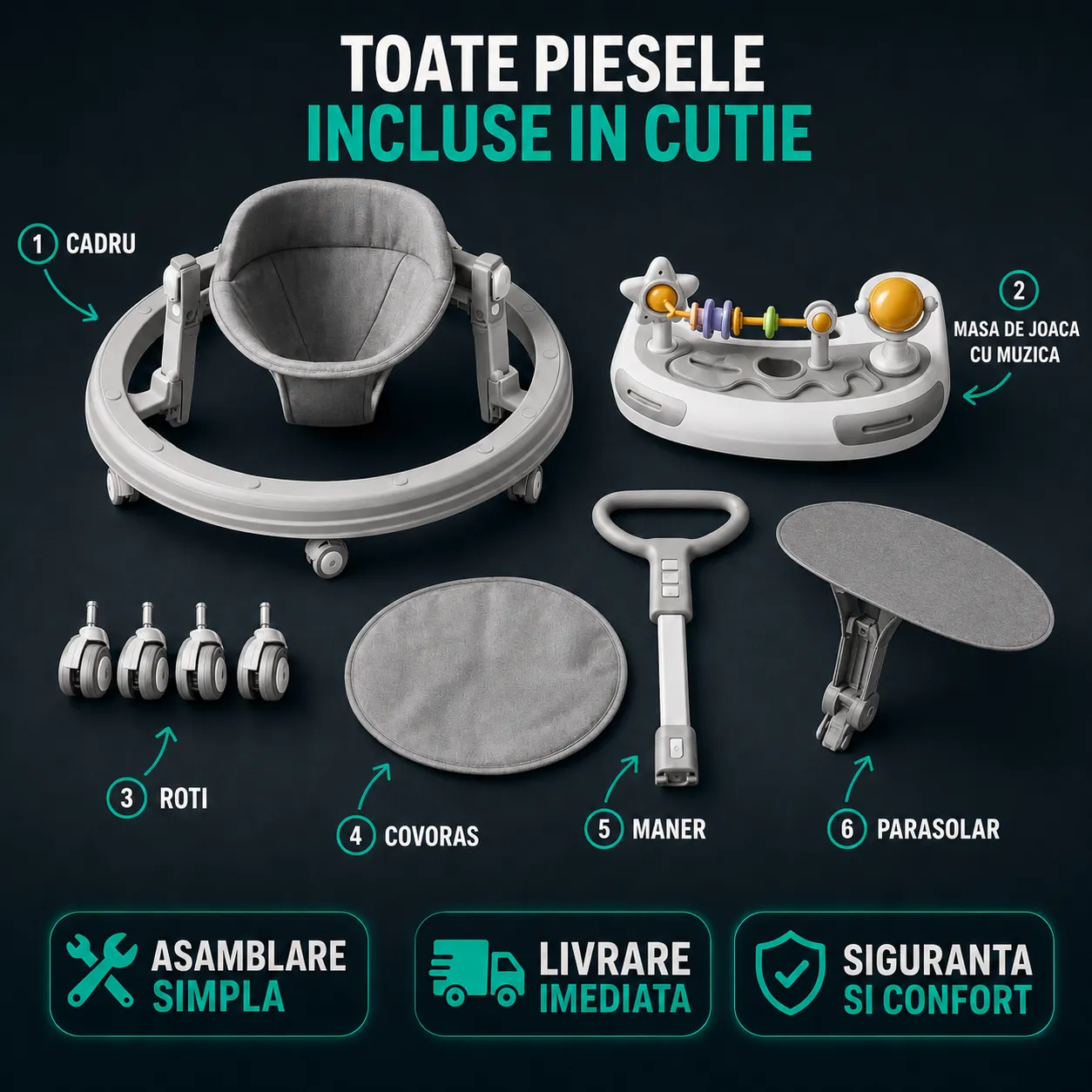 Timebox premergator bebe pliabil 0-12 luni muzica