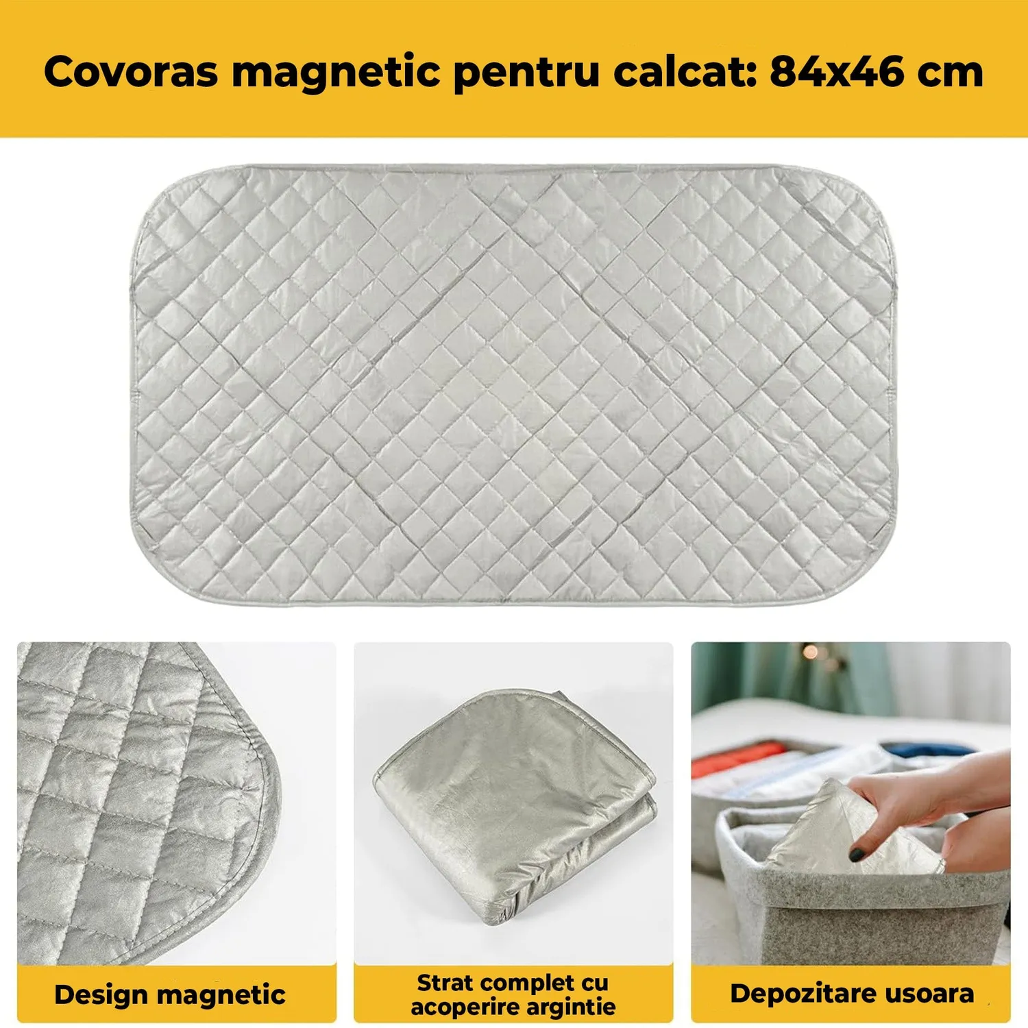 Timebox Magnetic covoras de calcat gri pliabil