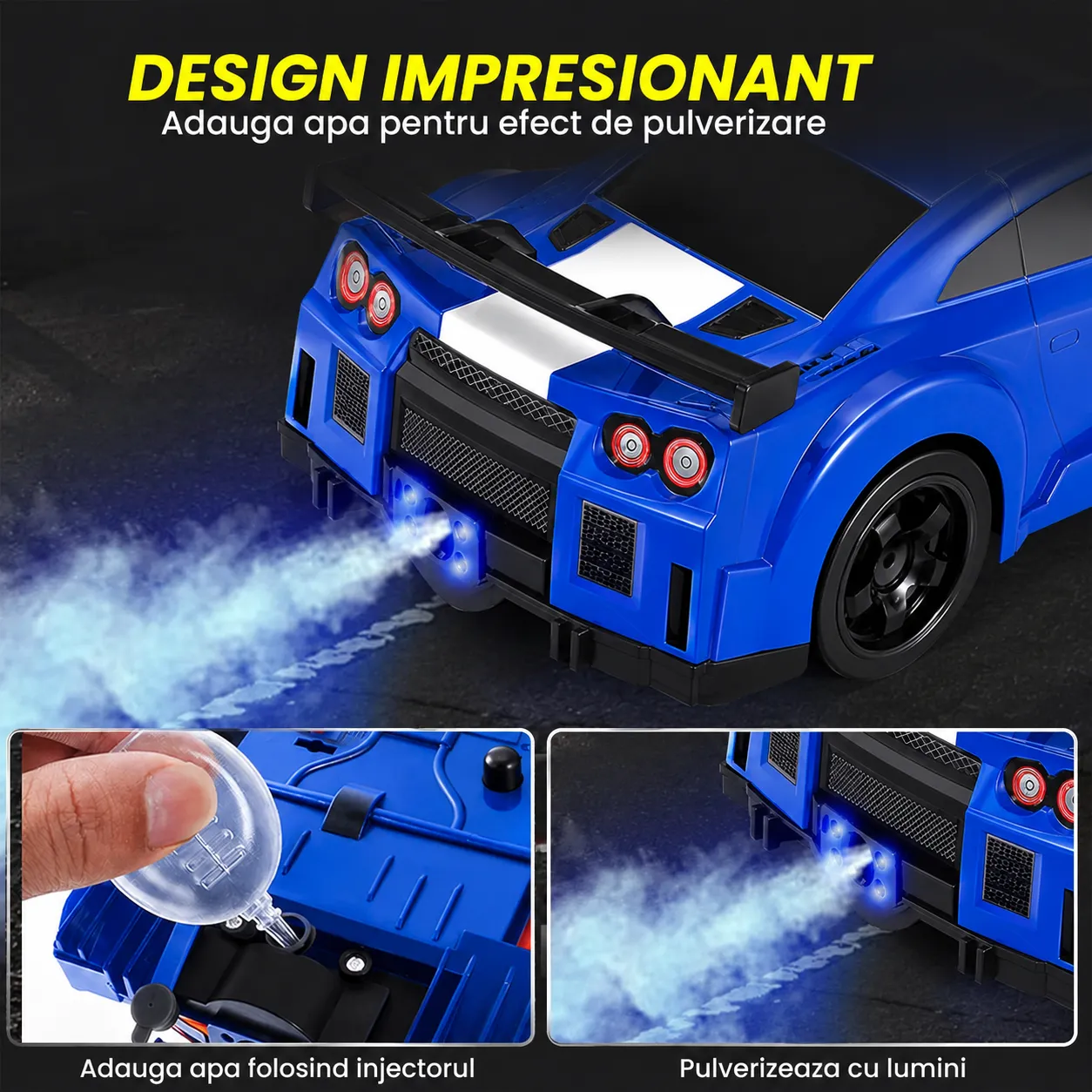 Timebox Masina RC 20km/h 1:16 drift albastra 2 baterii