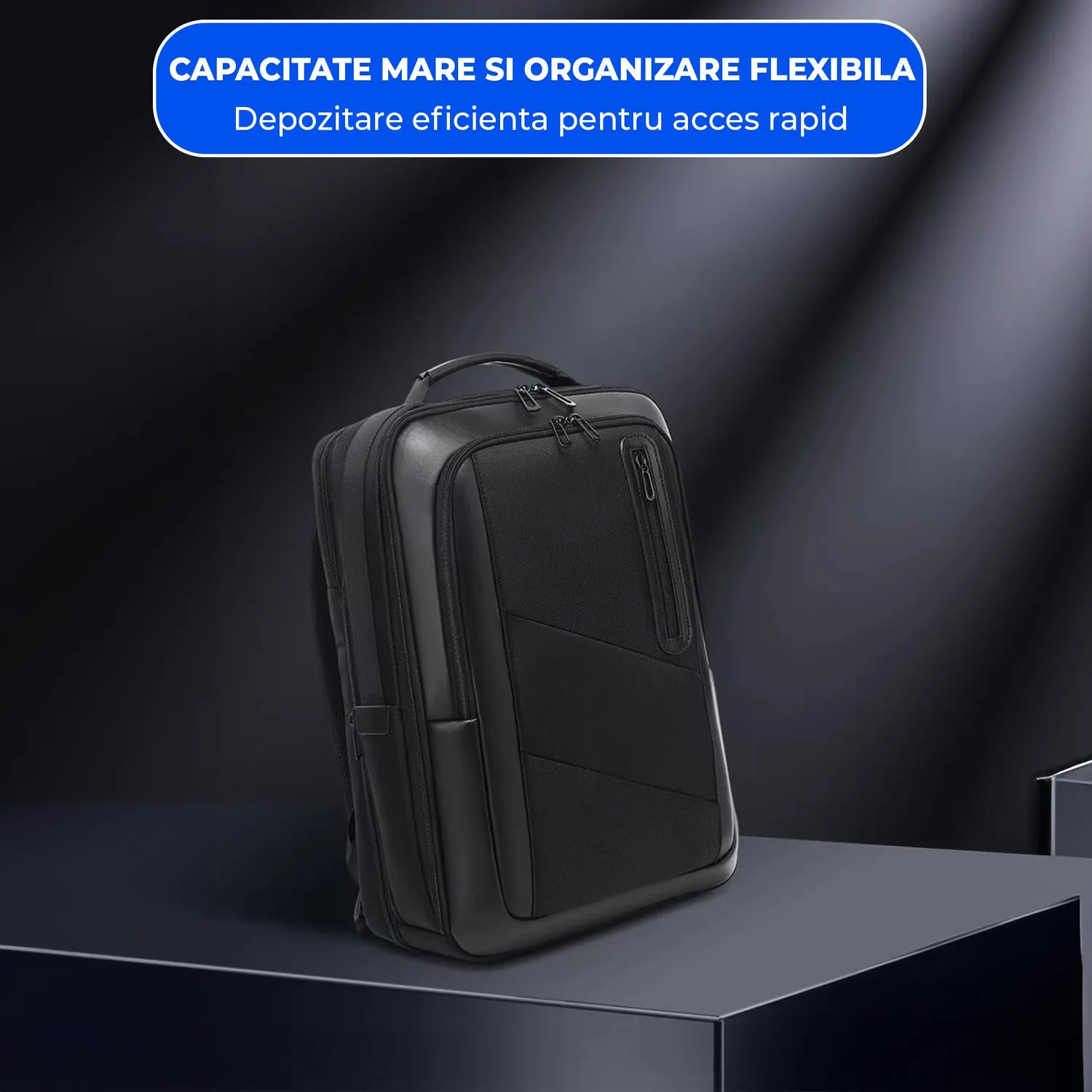 Timebox Extensibil ghiozdan laptop 16 inch negru