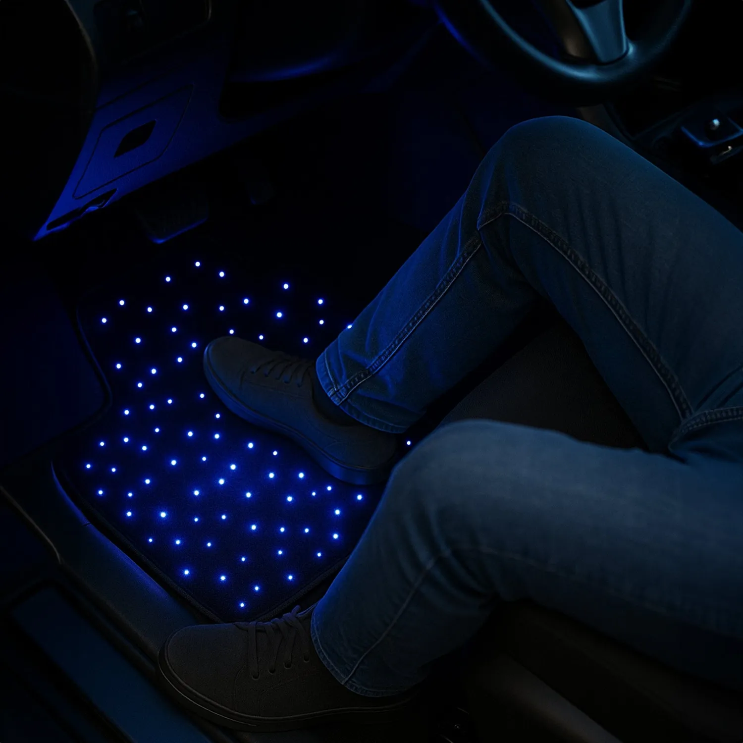 Timebox covorase auto LED RGB negre waterproof lavabile