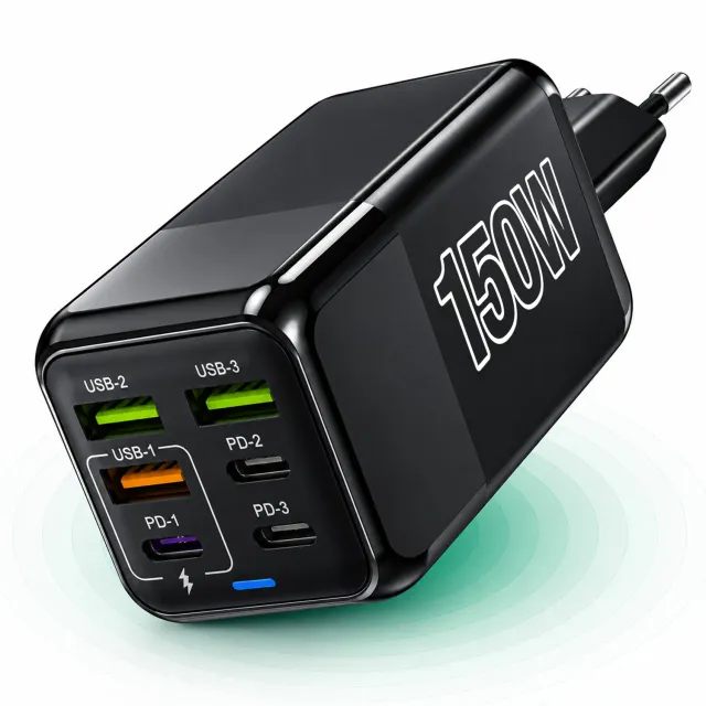 Timebox 150W incarcator retea 6 porturi negru fast charge