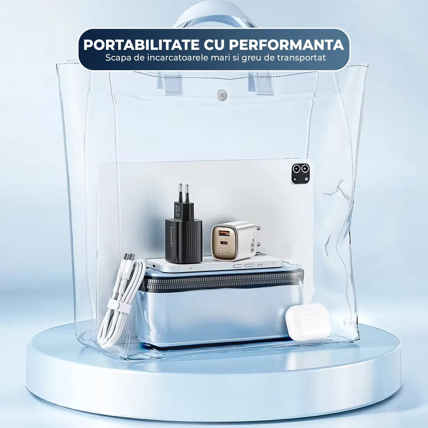 Timebox 33W incarcator retea 2 porturi negru fast charge