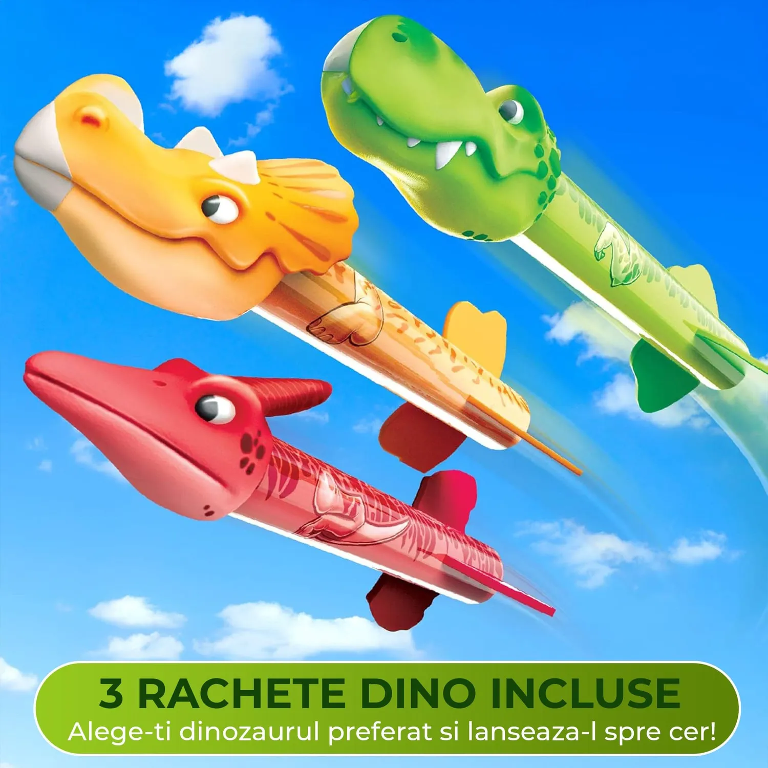 Timebox Dino Blasters lansator rachete spuma copii
