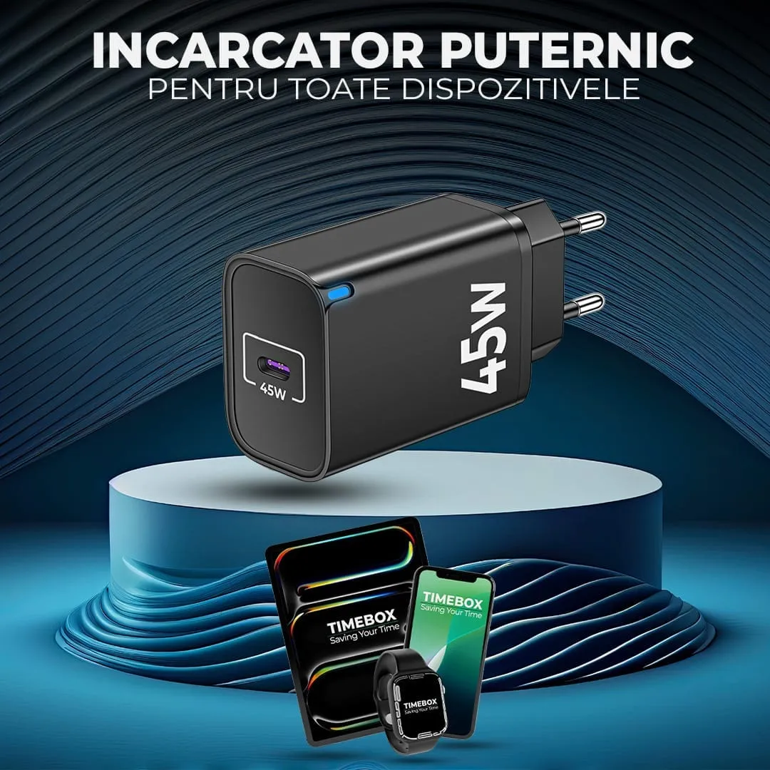 Timebox 45W incarcator retea Type-C negru fast charge