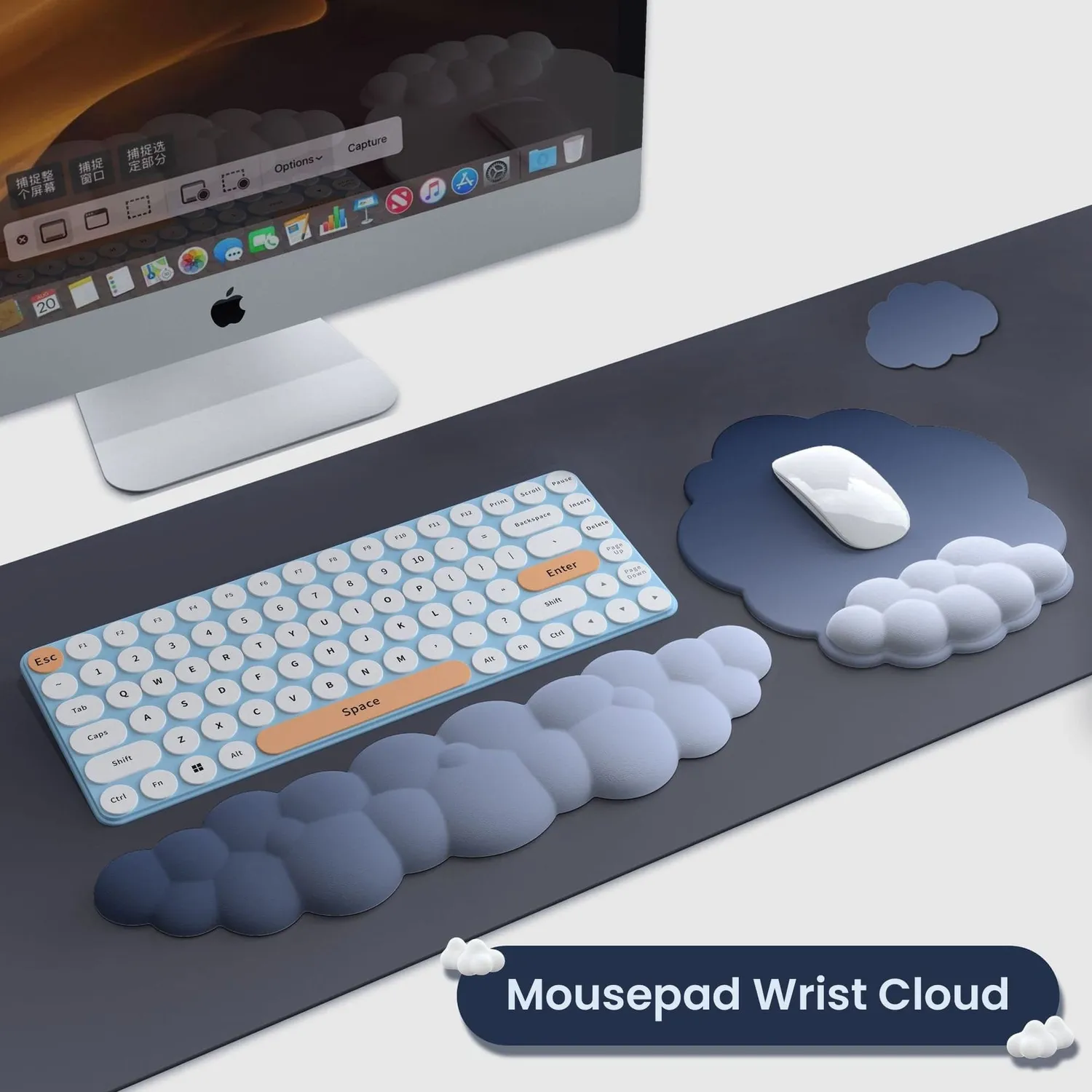 Timebox Nor mousepad ergonomic albastru cu suport incheietura