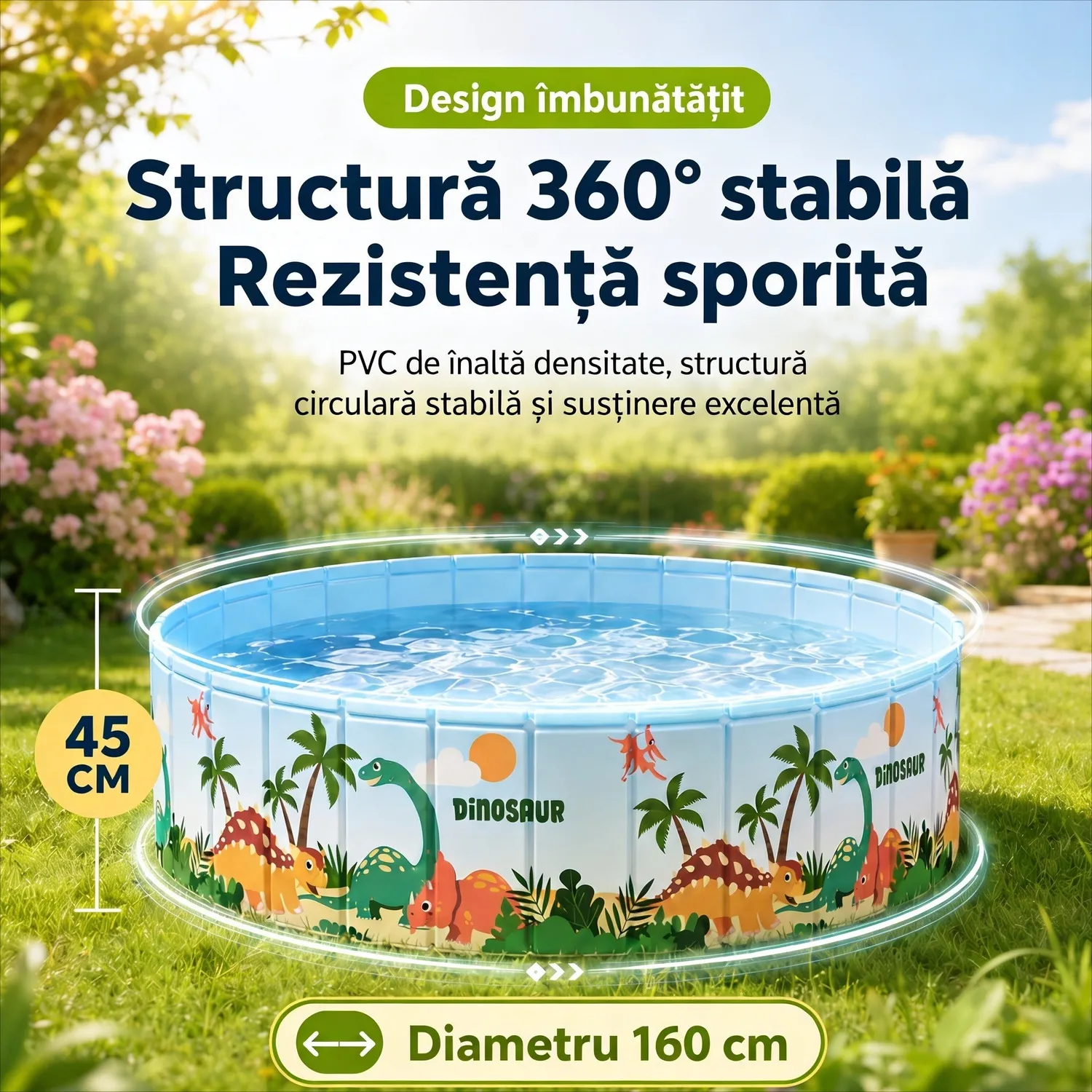 Timebox piscina copii pliabila 160cm PVC rotunda