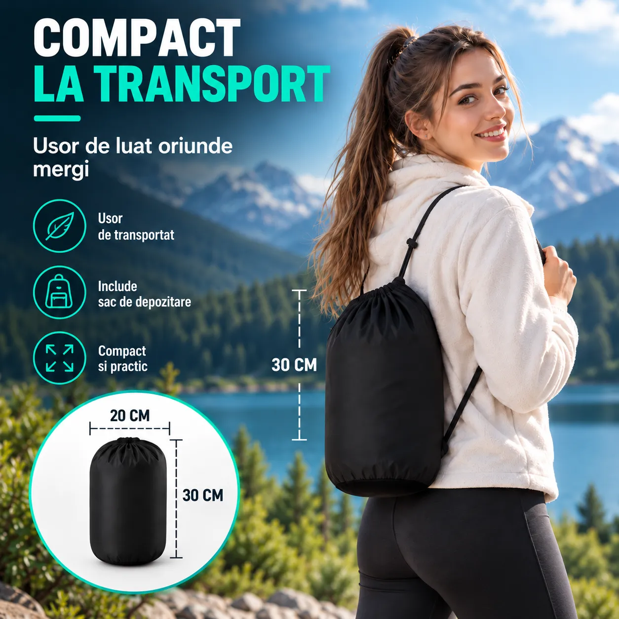 Timebox 1800g sac de dormit albastru set complet calduros