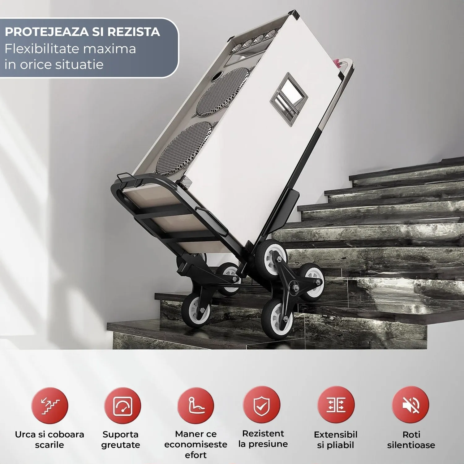 Timebox carucior pliabil scari 100kg fier 29x34cm