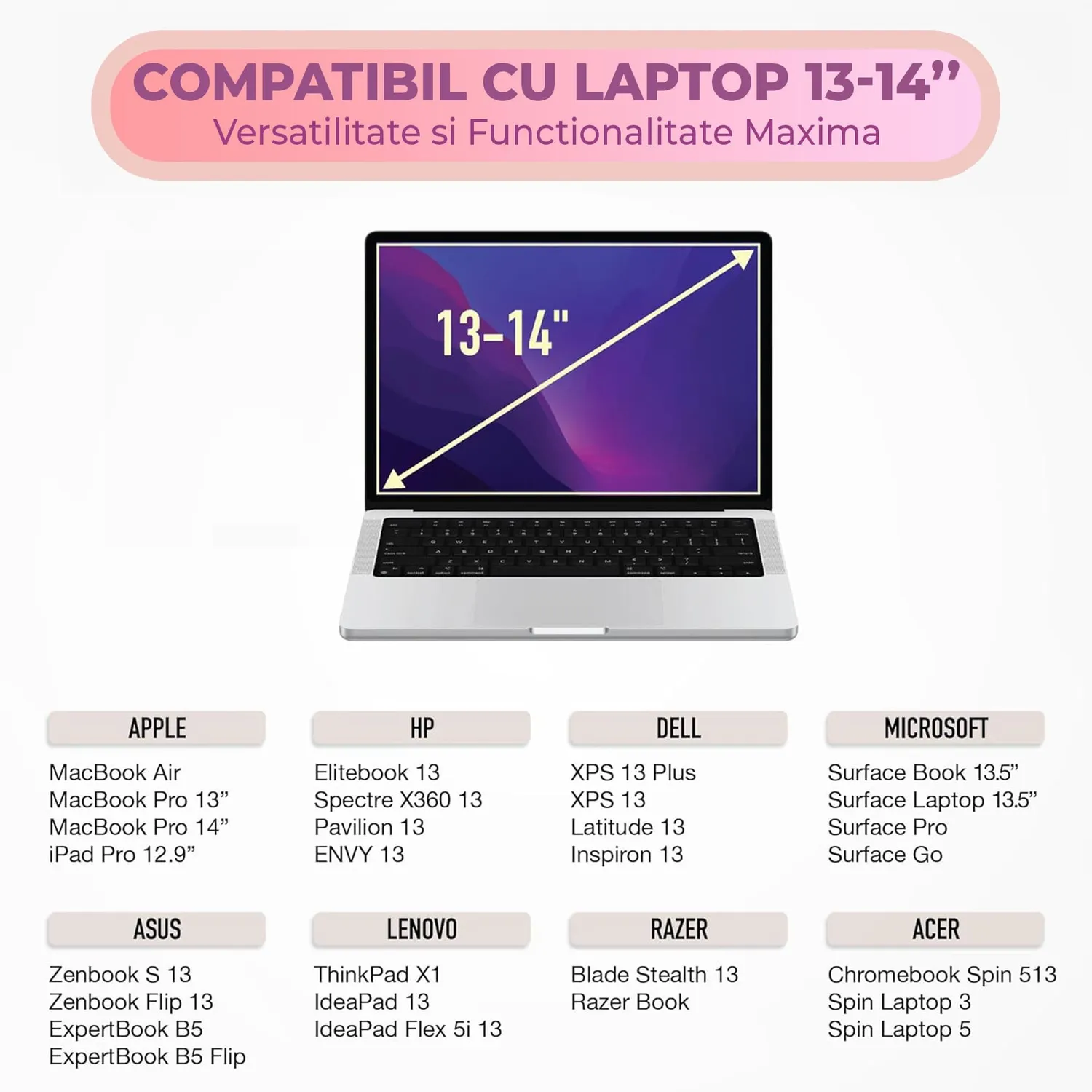 Timebox husă laptop 13-14 inch bej impermeabilă