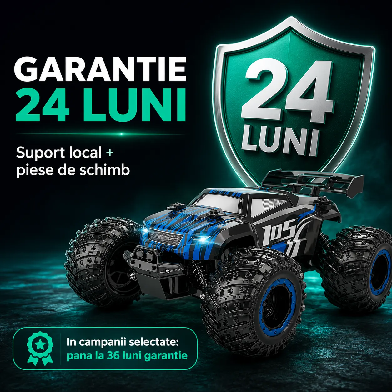 Timebox Monster Truck masinuta RC albastra 20 km/h