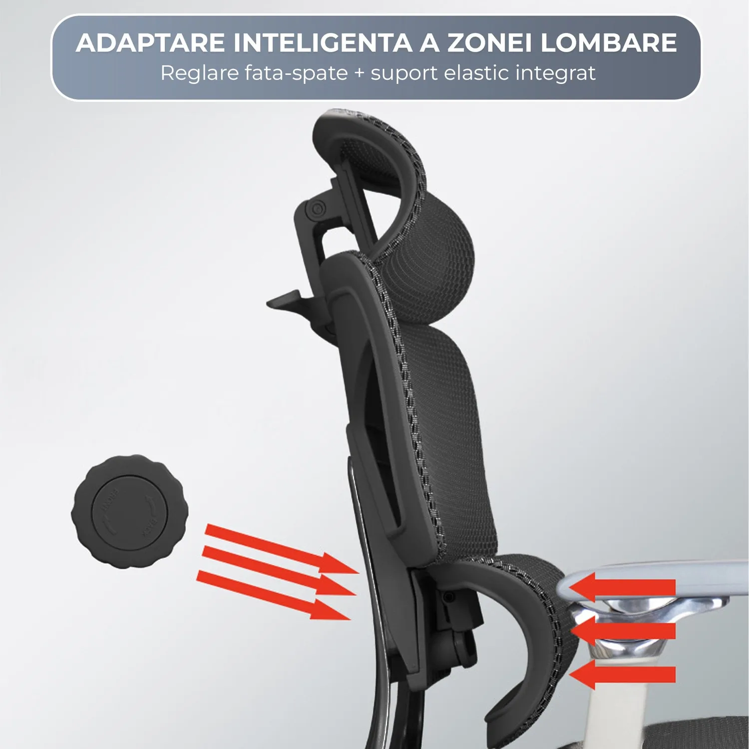 Timebox 8D scaun ergonomic birou negru reglabil