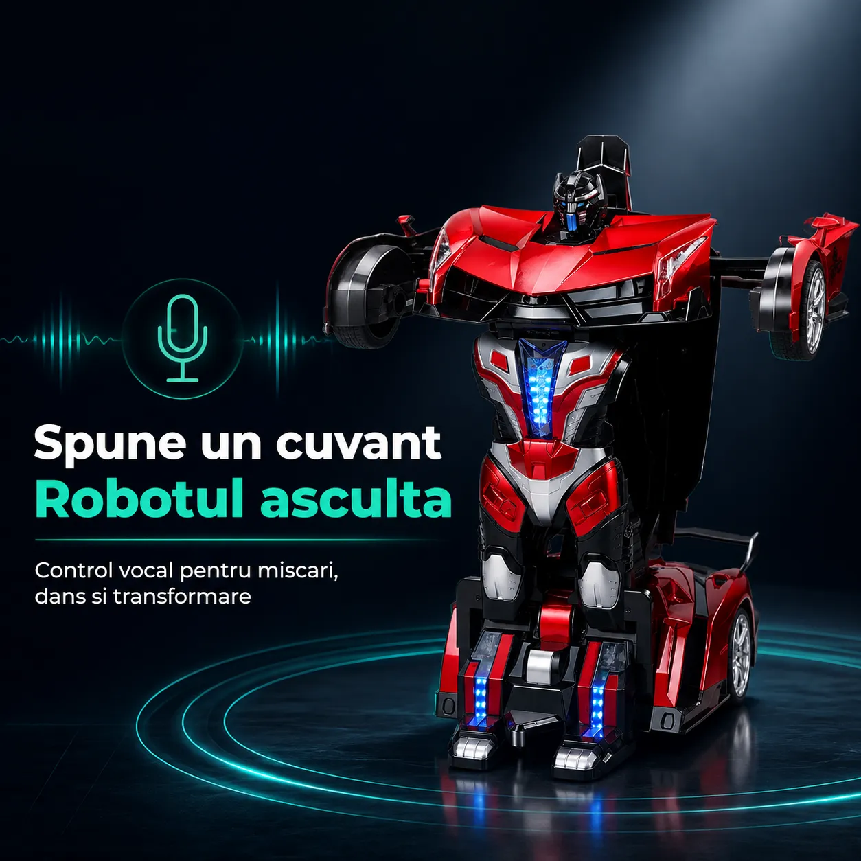 Timebox Robot masinuta transformabila 360 rosu