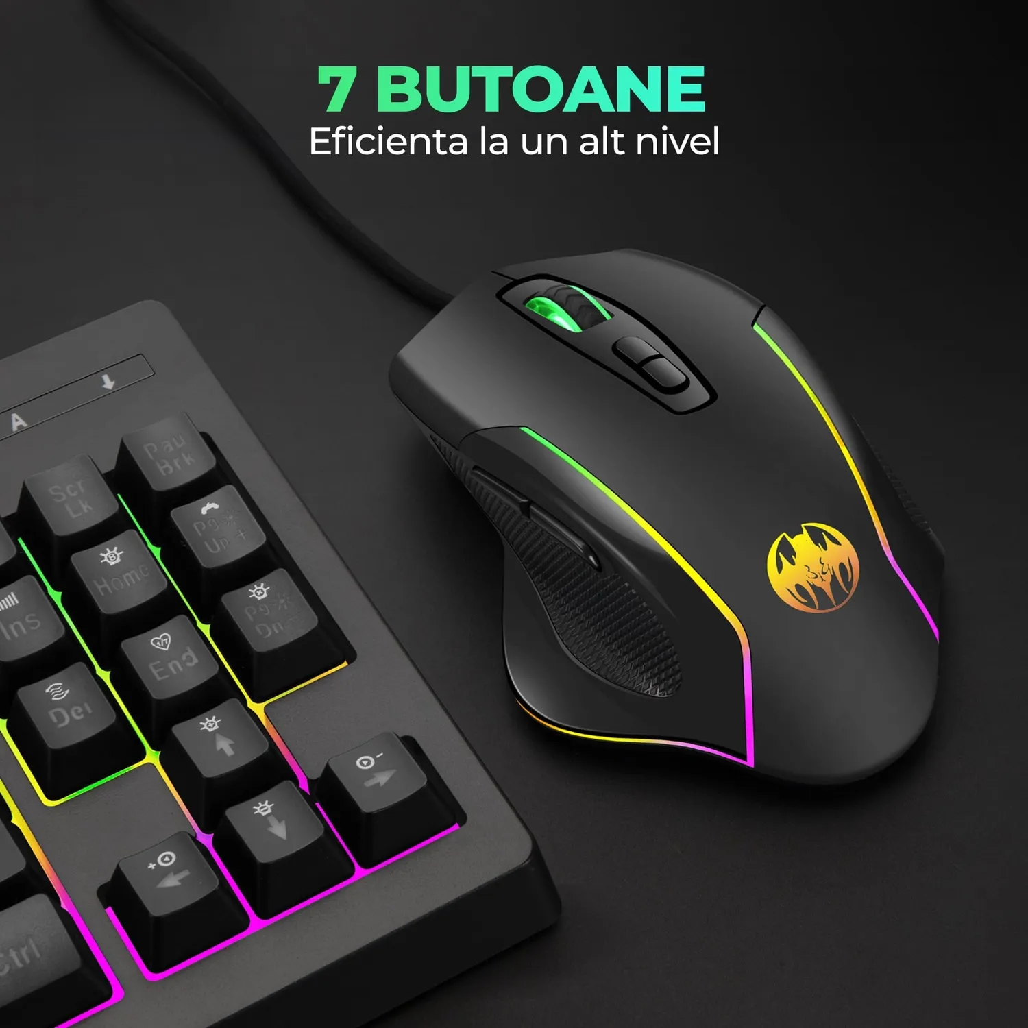 Timebox Jiggler mouse gaming RGB negru USB 3 DPI