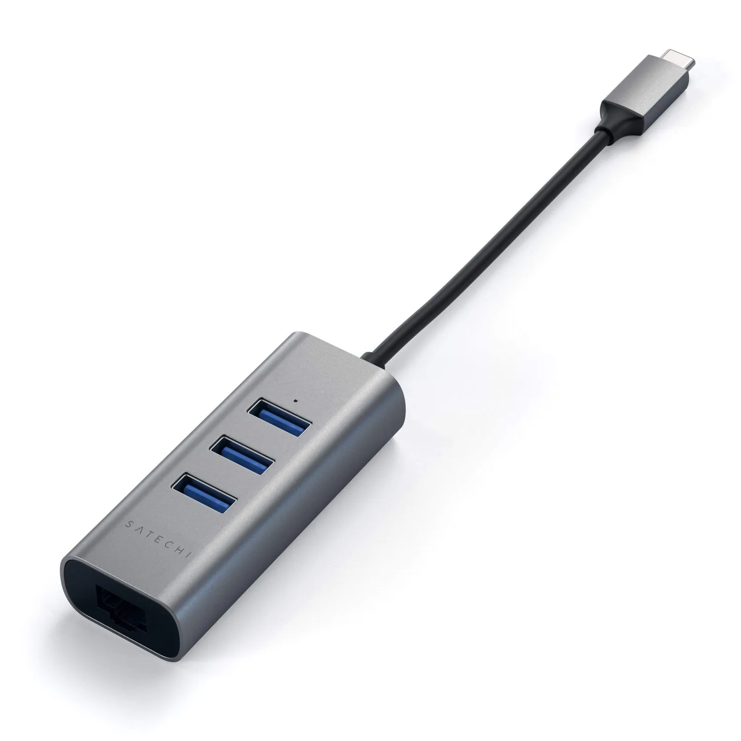Satechi Type-C hub USB 2-in-1 Ethernet argintiu