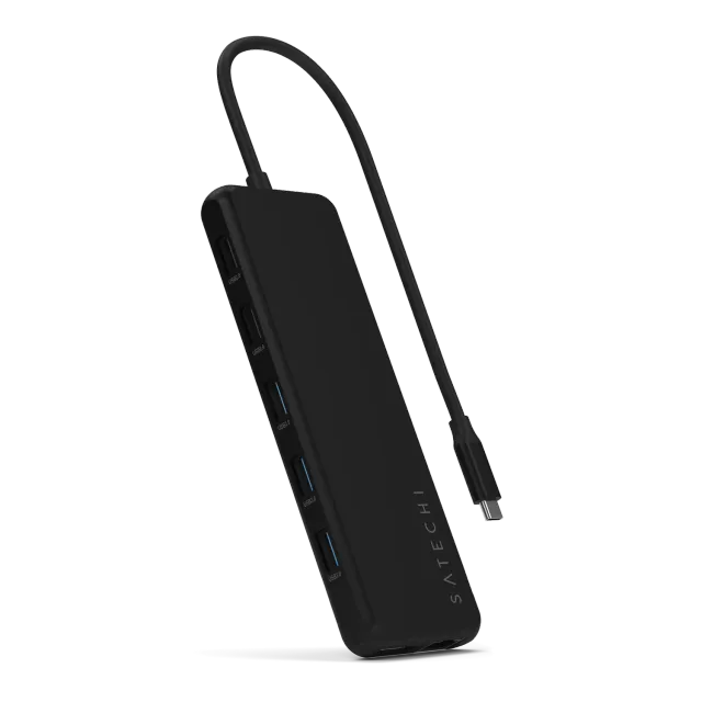 Satechi 13-in-1 USB-C hub triplu display 4K negru 100W