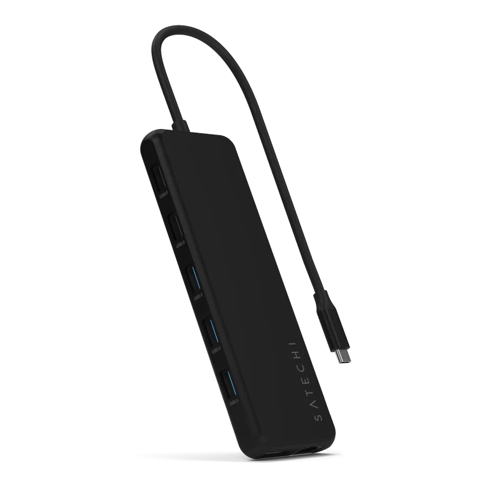 Satechi 13-in-1 USB-C hub triplu display 4K negru 100W