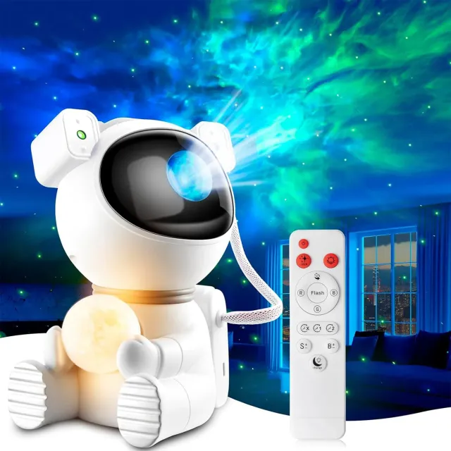 Timebox lampă proiector astronaut 2 în 1 RGB