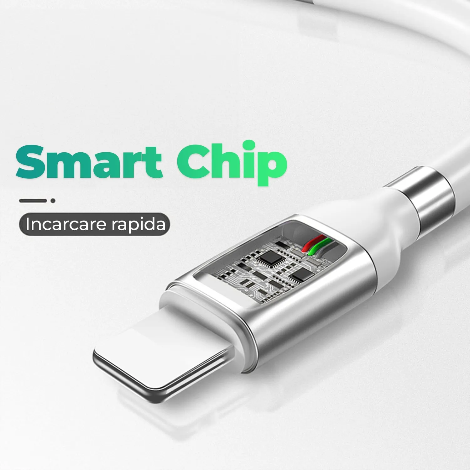 Timebox cablu magnetic 1m alb fast charge Lightning