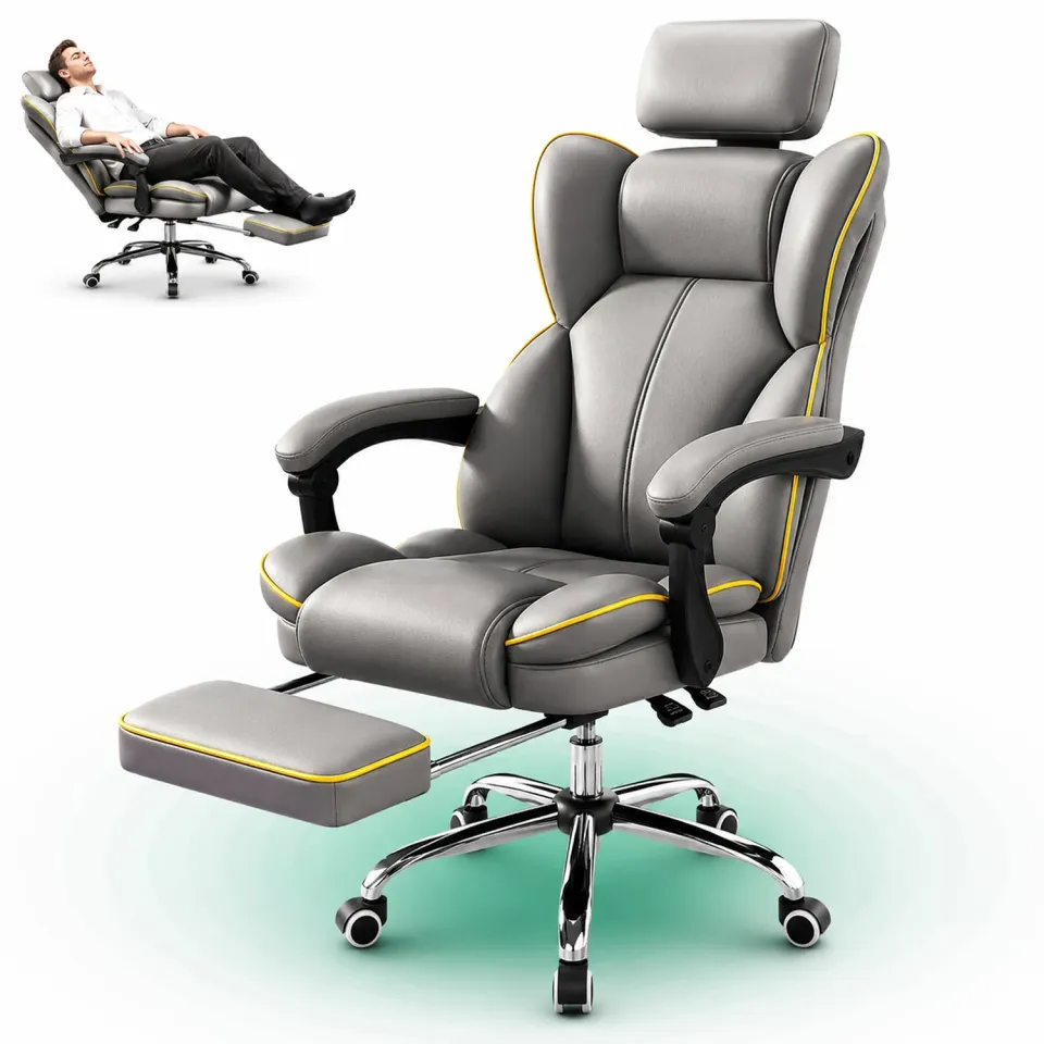 Timebox Ergonomic scaun birou gri 360 spatar inalt lombar