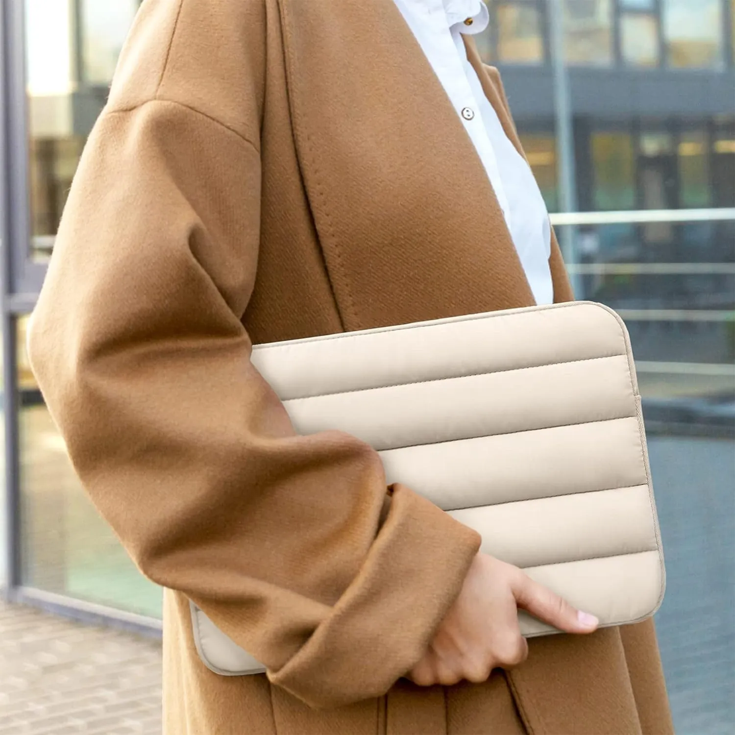 Timebox Geantă Laptop 15 inch Bej Impermeabilă