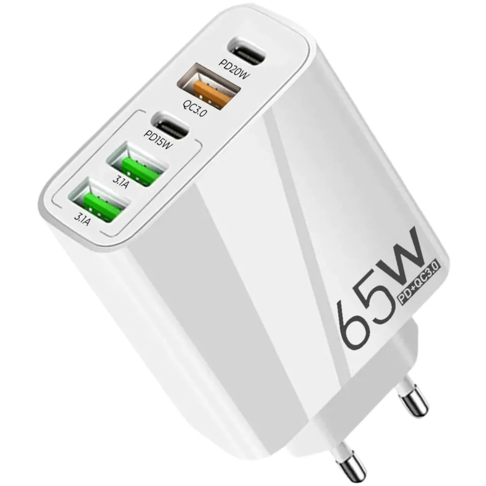 Timebox Incarcator Retea 5 Porturi 65W USB Type-C Alb