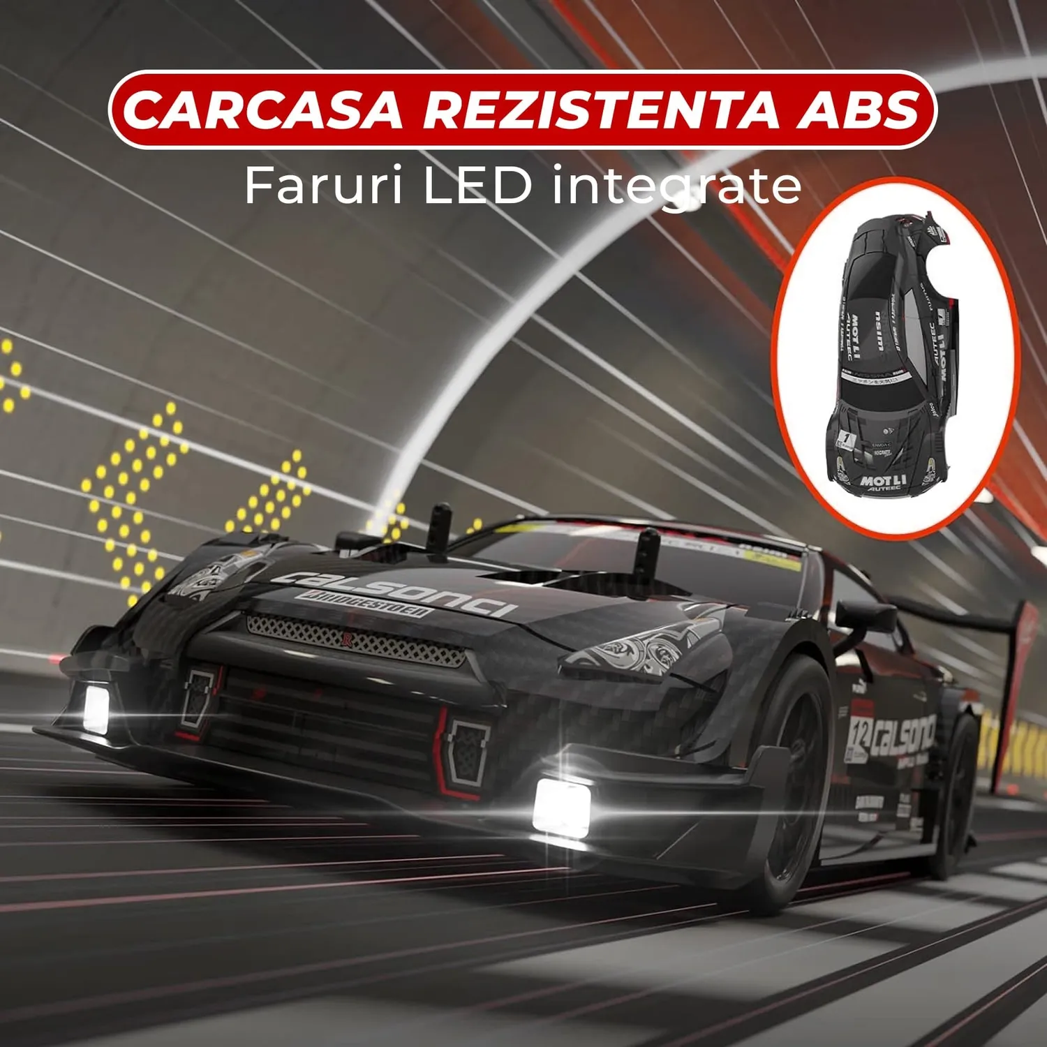 Timebox masinuta RC Drift 1:16 4x4 30km/h neagra LED