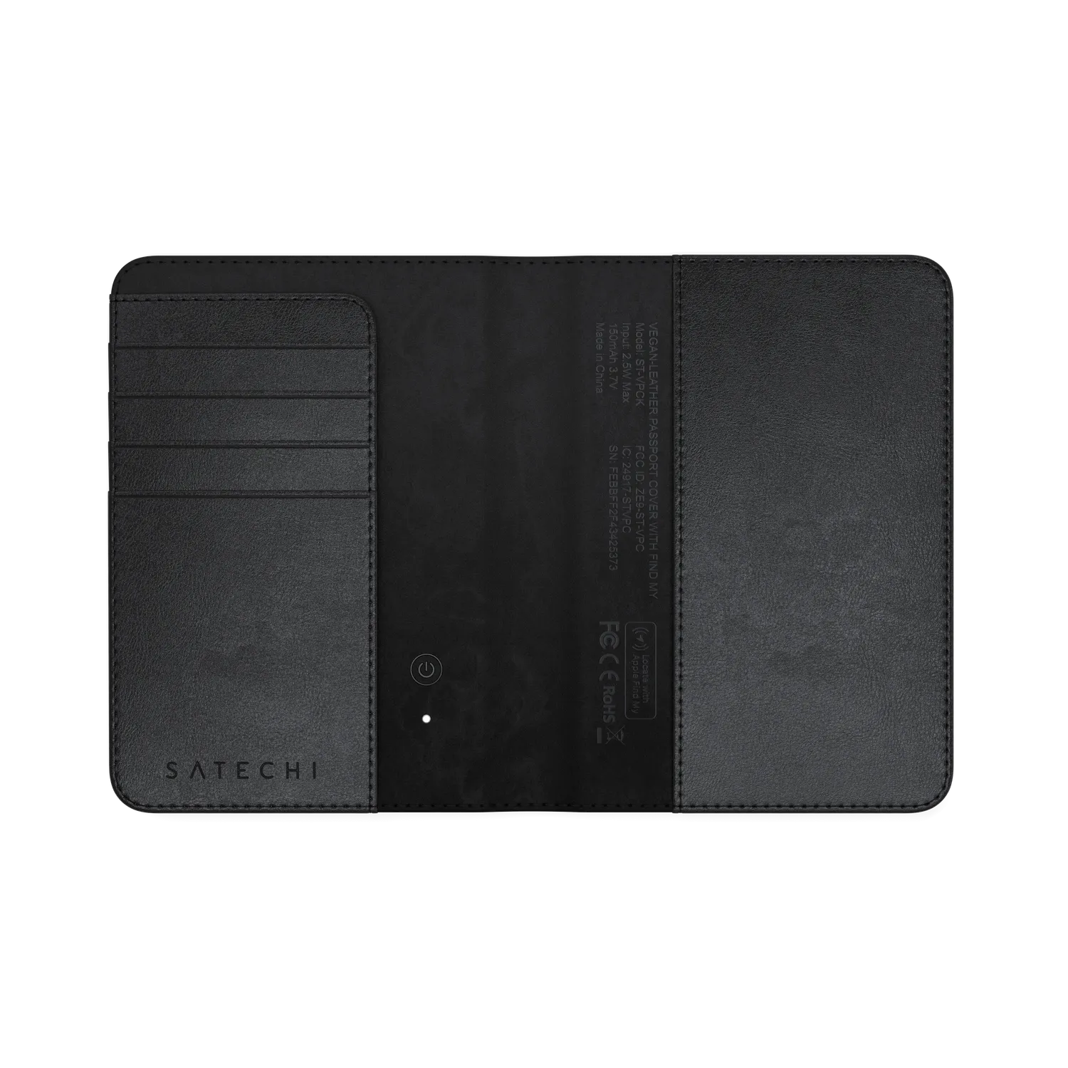 Satechi FindAll husa pasaport piele vegana negru RFID