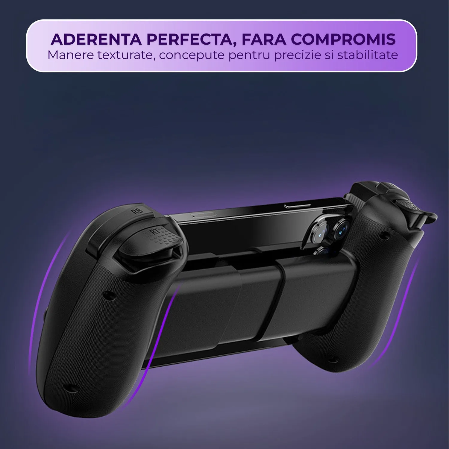 Timebox gamepad wireless Hall Bluetooth 5.0 RGB negru