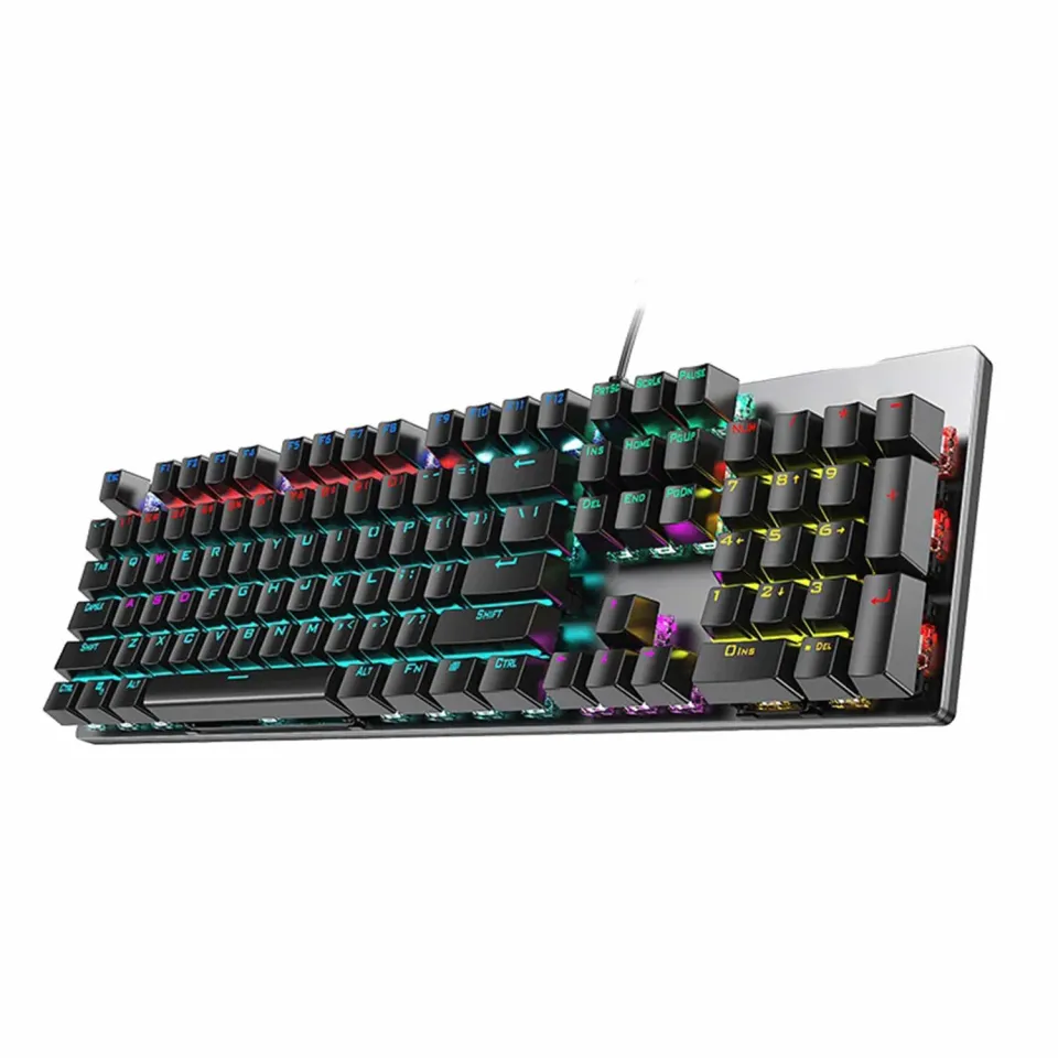 Tastatura mecanica gaming Timebox 104 RGB switch maro negru