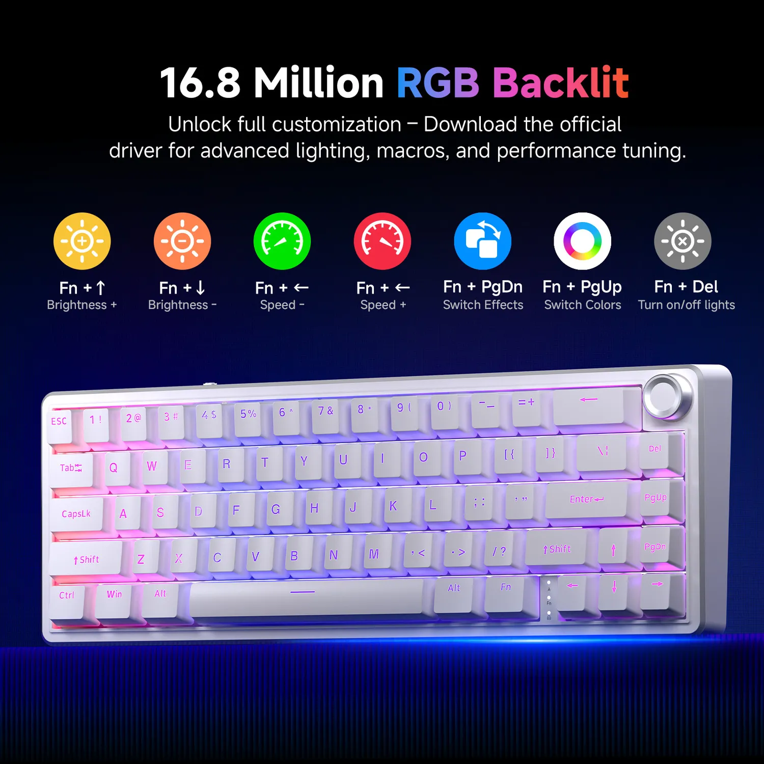 Kemove TMKB T68E tastatura mecanica RGB creamy