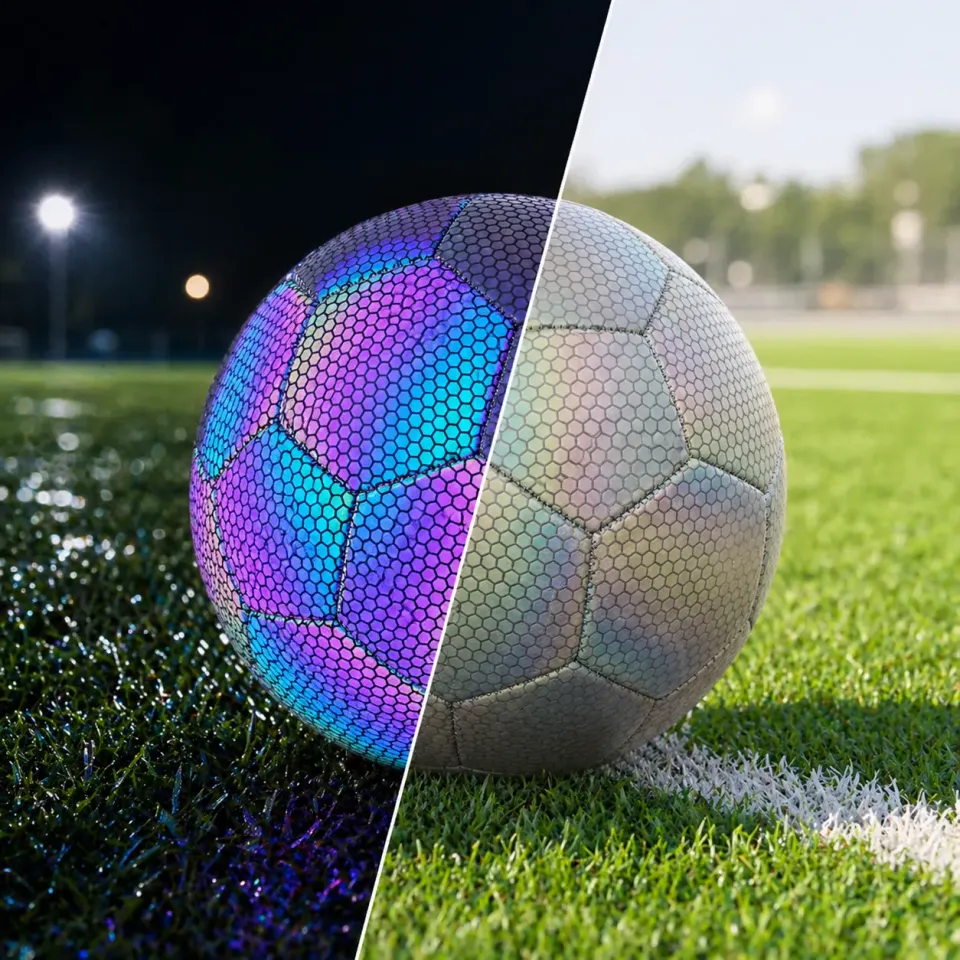 Timebox Minge Fotbal PU Night Glow Reflexie Laser Verde