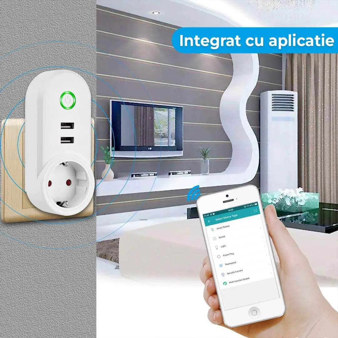 Timebox priza smart wireless 2x USB WiFi