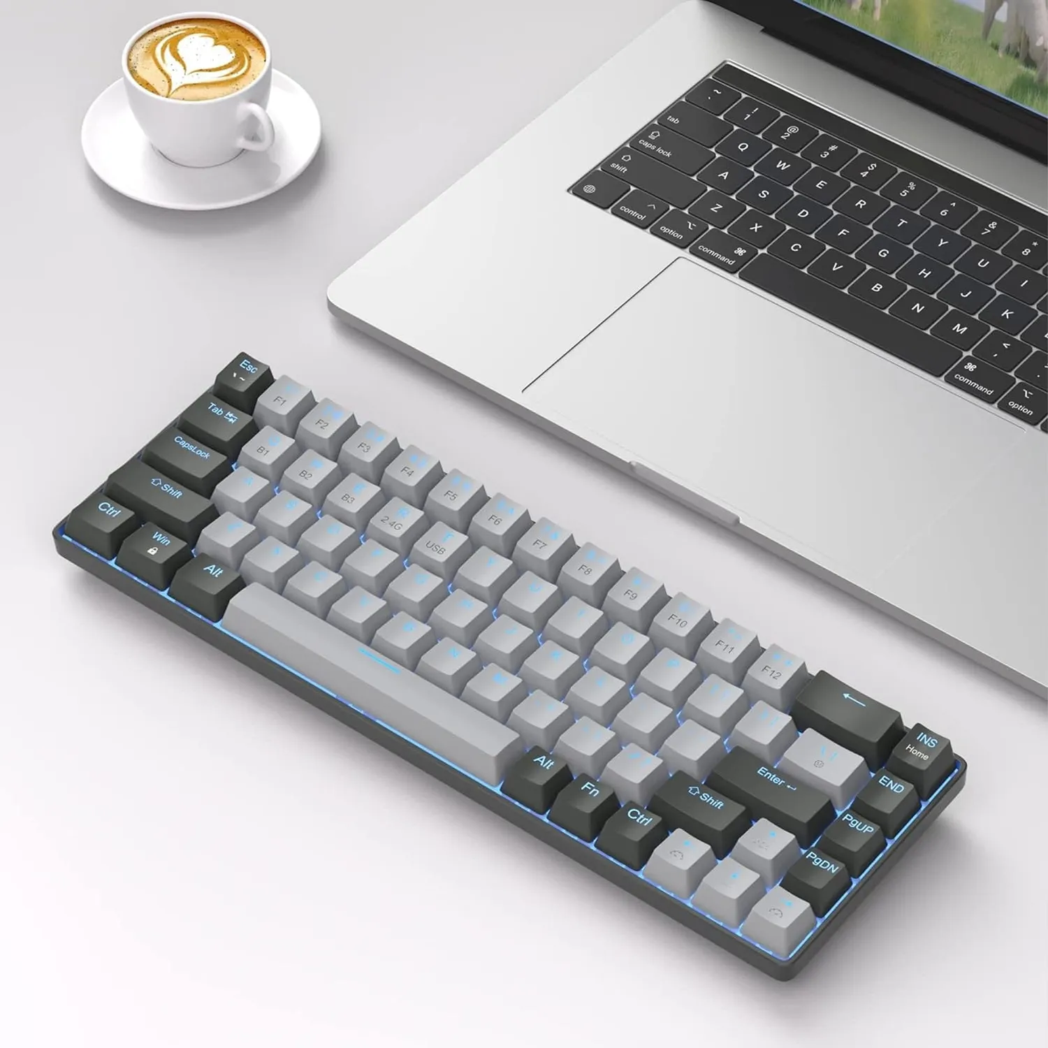 Timebox tastatură gaming mecanică 65% wireless LED
