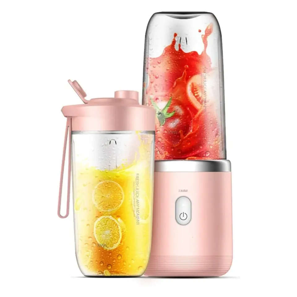 Timebox Mini blender electric roz 400ml wireless 6 lame