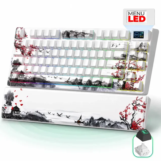 Timebox Tastatura Mecanica Wireless 75% Alb RGB Gasket